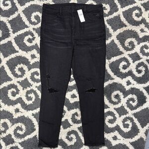 American Eagle Outfitters Black Distressed Skinny Jeans